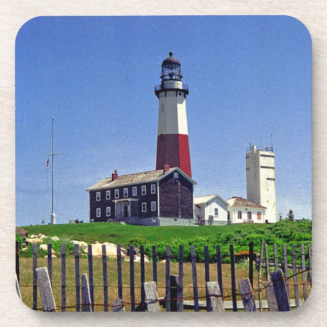 Posavasos Montaña de bebidas del faro Montauk Point (Frente)