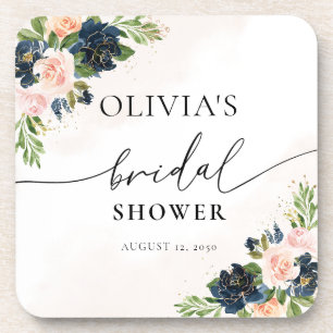Posavasos Montaña de bebidas florales rosadas de la marina y