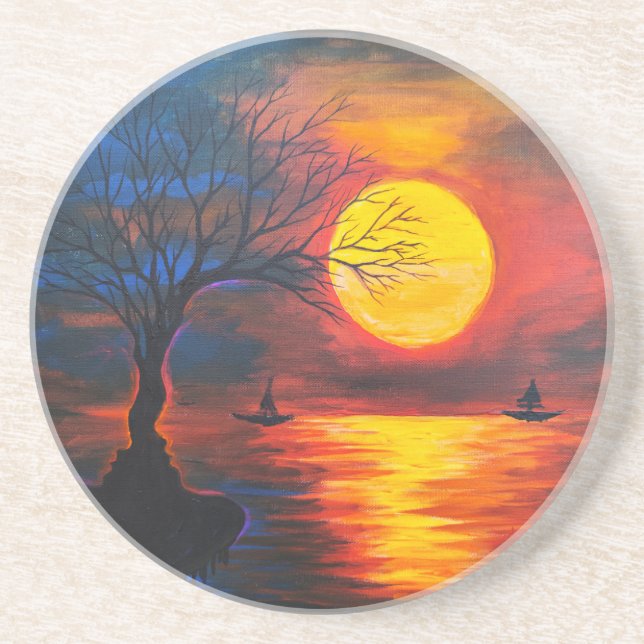 Posavasos Montaña de bebidas nostalgia (Frente)