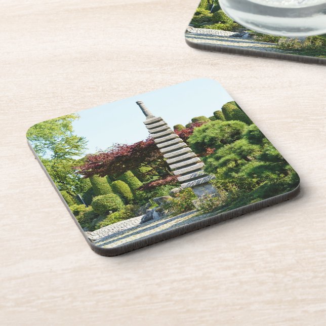 Posavasos Montaña de corcho de jardín japonesa (Lado Izquierdo)