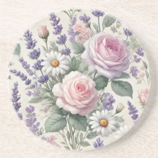 Posavasos Montaña de flores románticas