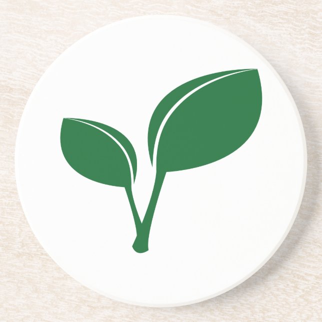 Posavasos Montaña de hojas verdes (Frente)