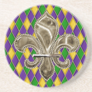 Posavasos Montaña de patrón de Harlequin de MardiGras con fl