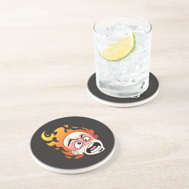 Posavasos Montaña de piedra arenisca de cabeza de fuego esco (Lado)