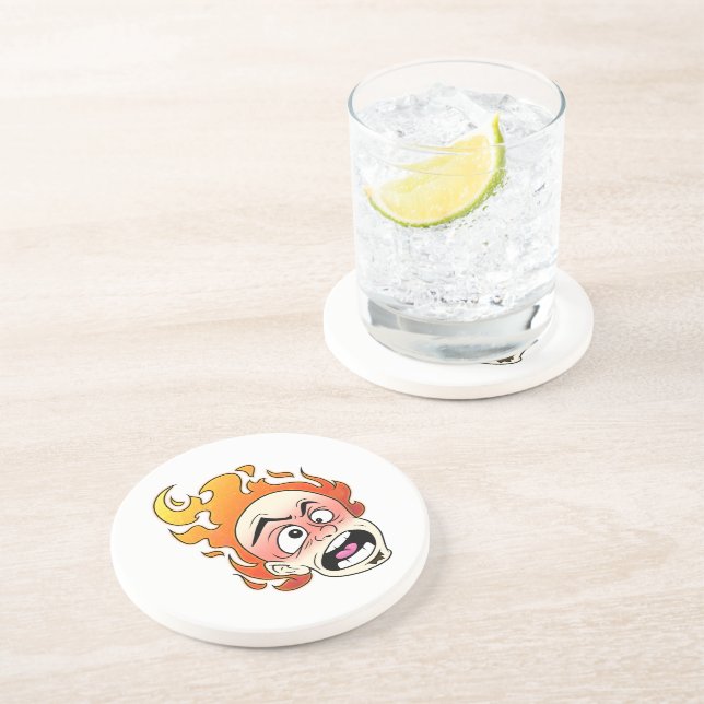 Posavasos Montaña de piedra arenisca de cabeza de fuego esco (Lado)