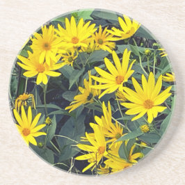 Posavasos Montaña de piedra arenisca de flores de alcachofa 