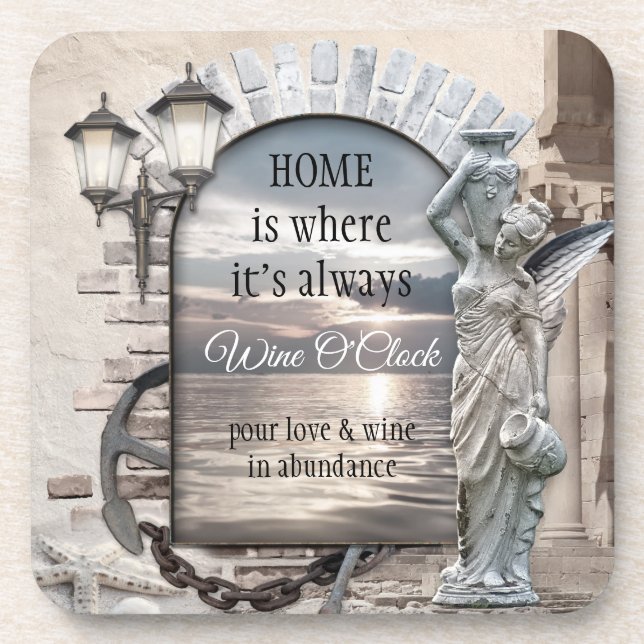 Posavasos Montaña de vino náutica clásica italiana (Frente)