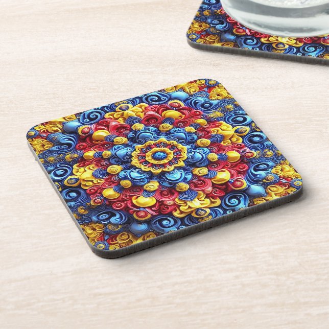 Posavasos Montaña dura de plástico con colores rumanos (Lado Izquierdo)