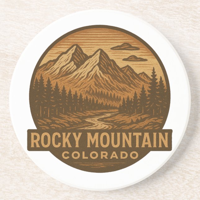 Posavasos Montaña Rocosa Parque Nacional Colorado (Frente)