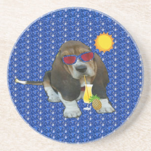 Posavasos Montaña Rusa Bebé Basset Hound Tiempo de Verano