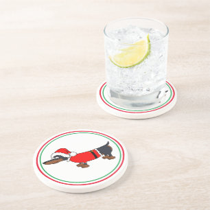 Posavasos Montaña rusa de arena de perro de Santa Dachshund