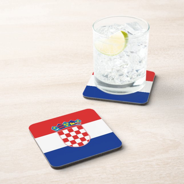 Posavasos Montaña rusa de bandera de Croacia (Lado Derecho)