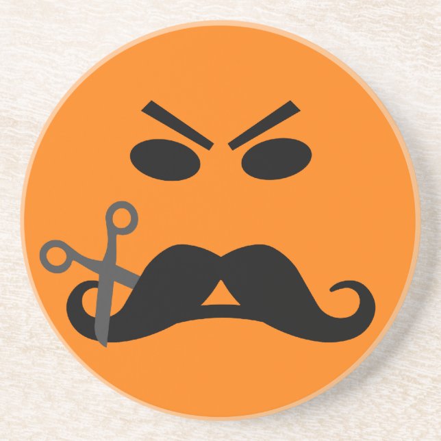 Posavasos Montaña rusa de bigote enojada (Frente)