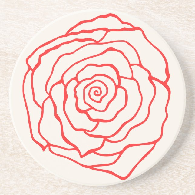 Posavasos Montaña Rusa de Rosa Roja (Frente)