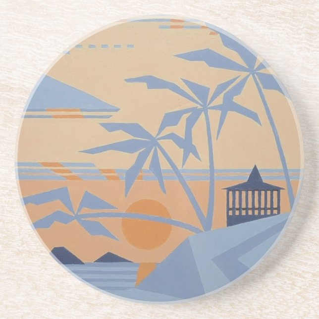 Posavasos montaña rusa de SUNSET CABANA (Frente)