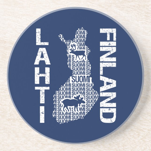 Posavasos montaña rusa FINLAND MAP - Lahti (Frente)