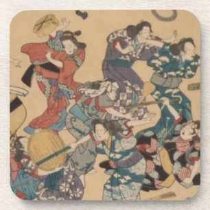 Posavasos montaña rusa ichiryusai Hiroshige