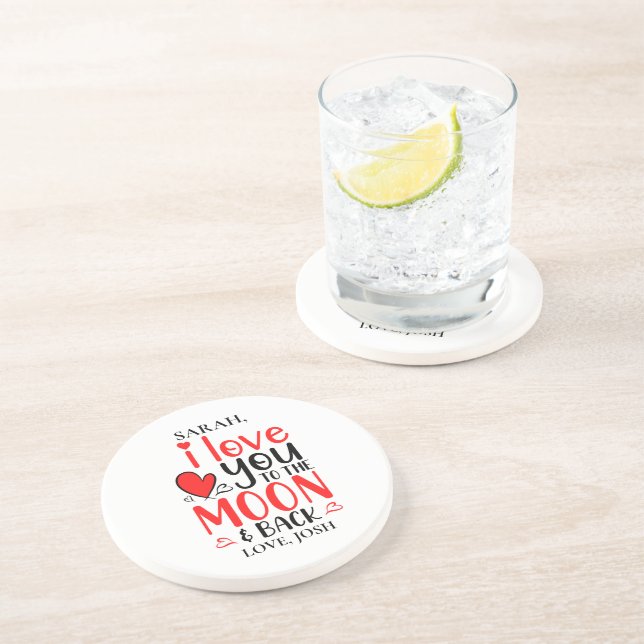 Posavasos Montaña rusa personalizada de arenisca para pareja (Lado)