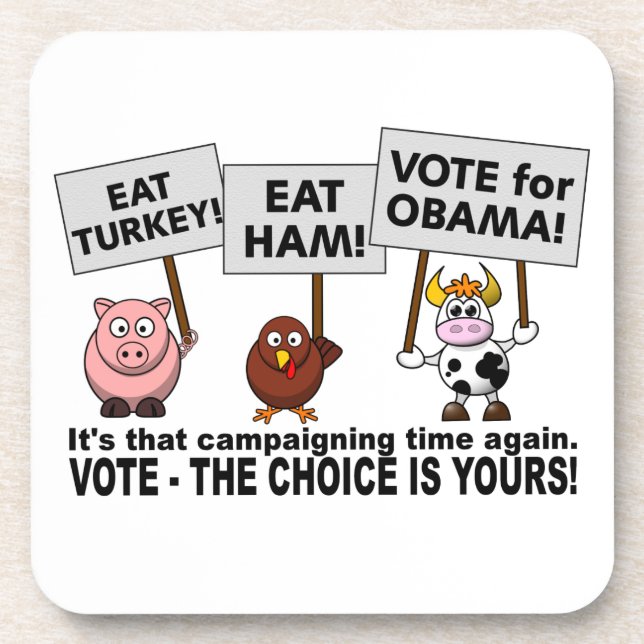 Posavasos montaña rusa personalizado OBAMA 2012 (Frente)