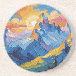Posavasos Montañas al amanecer con resplandor