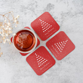 Posavasos Montañas de Bebidas de Árbol de Navidad Rojo Elega