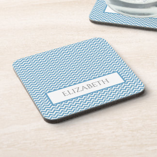 Posavasos Montañas De Bebidas De Chevron Sencilla Azul