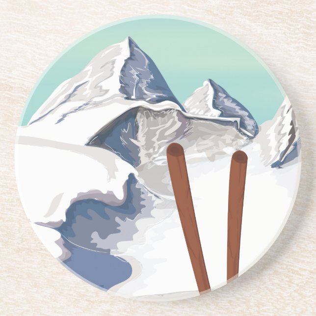 Posavasos Montañas de esquí (Frente)