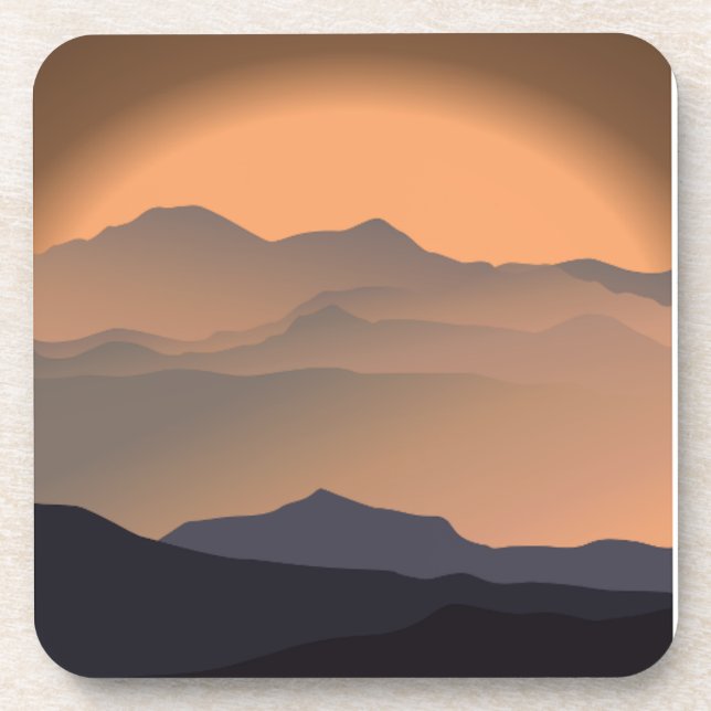 Posavasos Montañas Montañas de plástico duro Minimalista de  (Frente)