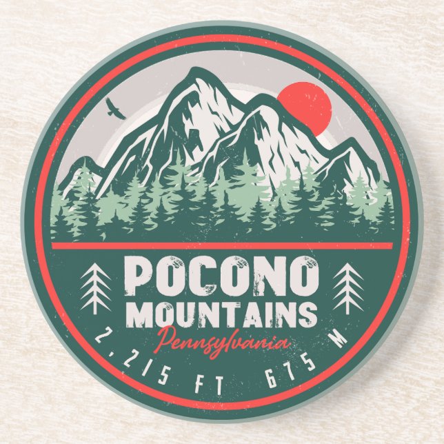 Posavasos Montañas Poconos Retro Pennsylvania (Frente)