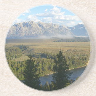 Posavasos Montañas y río de Jackson Hole