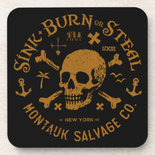 Posavasos Montauk Salvage Co / Hundir, Quemar O Robar Almoha