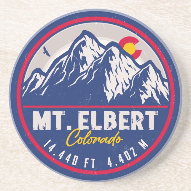 Posavasos Monte Elbert Monte Elbert 14ers Retro Sunset (Frente)