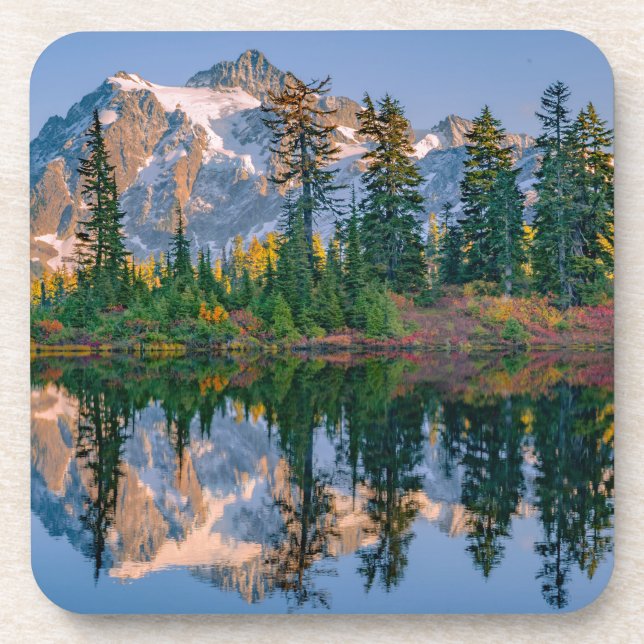 Posavasos Monte Shuksan reflejado en el lago Reflection (Frente)