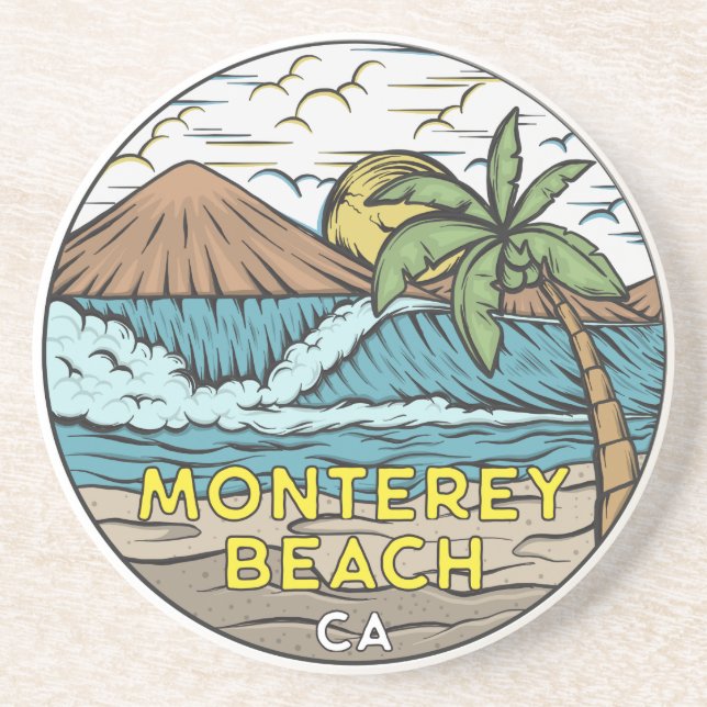 Posavasos Monterey Beach California Vintage (Frente)
