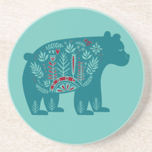 Posavasos Montura de arenisca de oso azul
