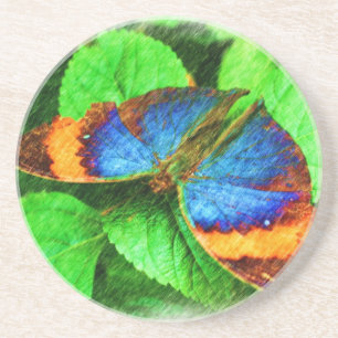 Posavasos Montura de la naturaleza de la mariposa colorida