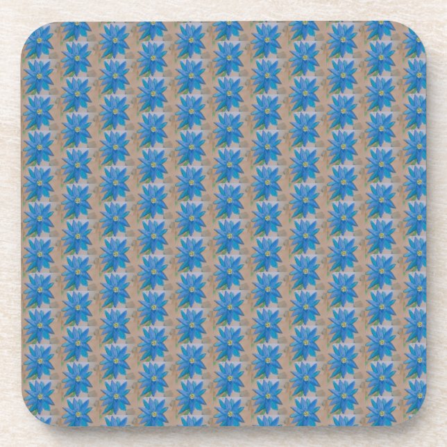 Posavasos Montura plástica de flor azul (Frente)