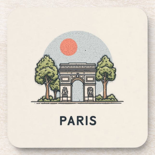 Posavasos Monumental París Minimalista (Frente)