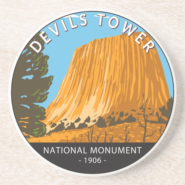 Posavasos Monumento Nacional de la Torre de los Devils Wyomi (Frente)