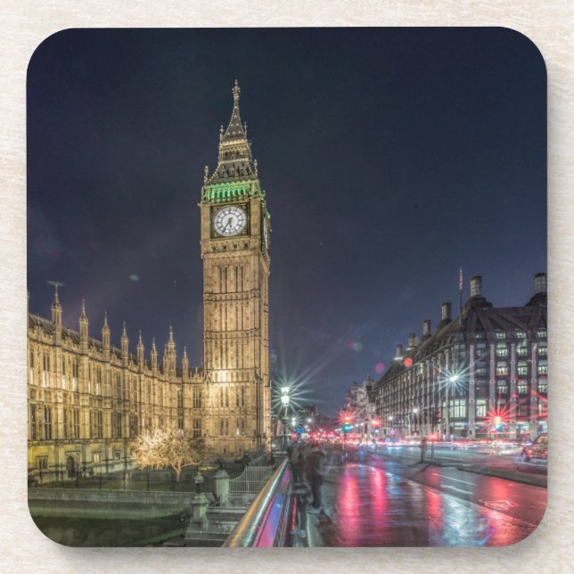 Posavasos Monumentos | Big Ben de noche (Frente)