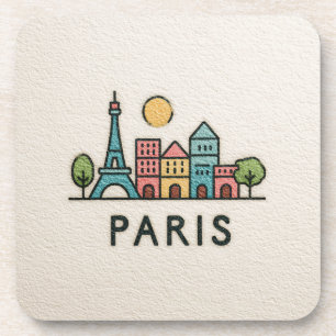 Posavasos Monumentos de París Minimalistas Lindos