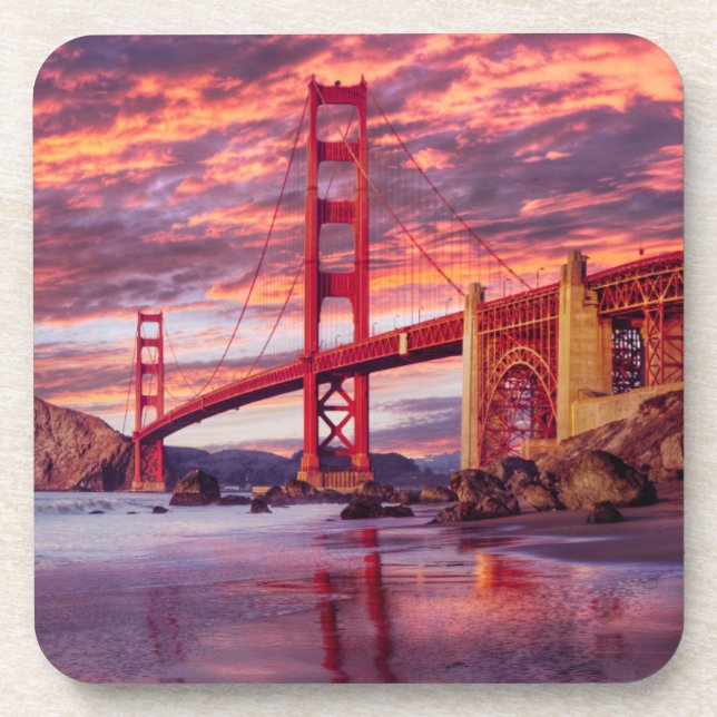 Posavasos Monumentos | Puerta de Oro de San Francisco, CA (Frente)