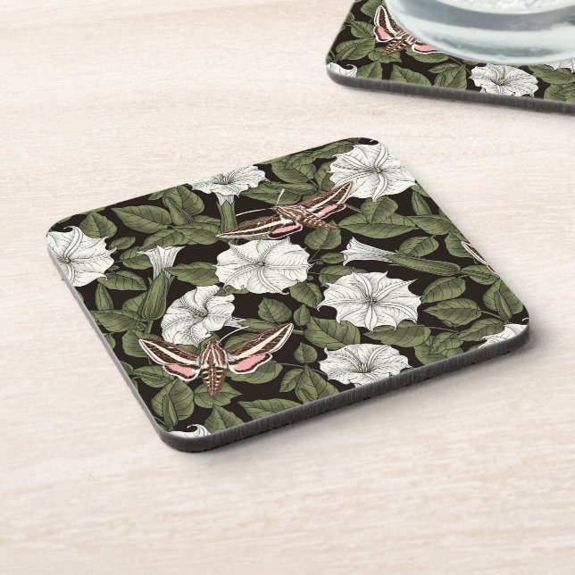 Posavasos Moonflowers y esfinges (Lado Izquierdo)