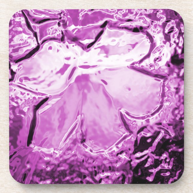 Posavasos Morado de flores de vidrio (Frente)