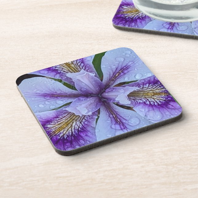 Posavasos Morado Iris Floral (Lado Izquierdo)