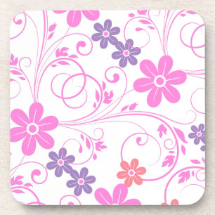 Posavasos Morado y rosa floral moderna
