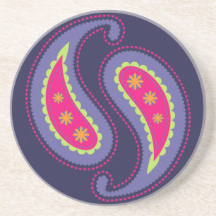 Posavasos Morado y rosa paisley
