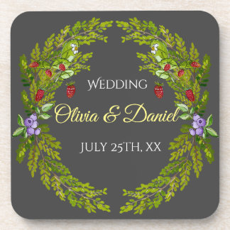 Posavasos Moras de la selva acuática boda wreath