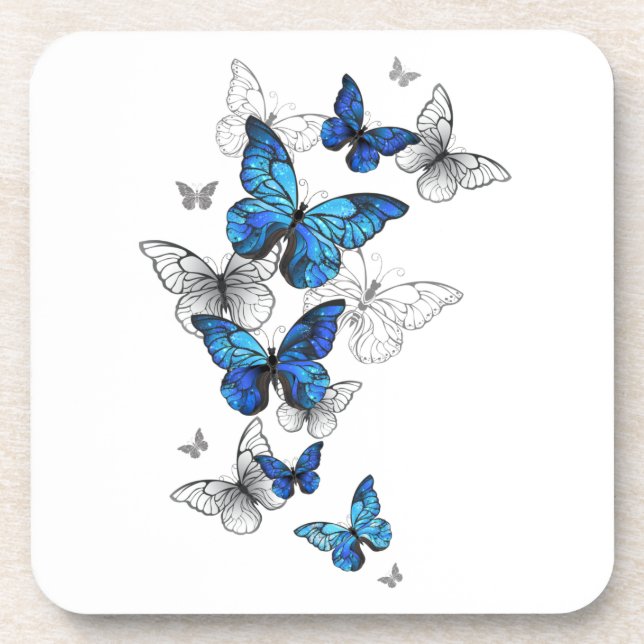 Posavasos Morfo de las mariposas voladoras azules (Frente)