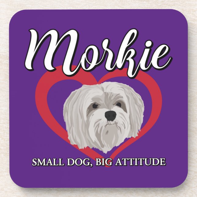 Posavasos Morkie - Perro Pequeño, Gran Actitud - 3 (Frente)